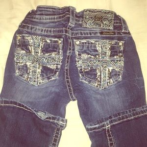 Miss me jeans size 24 dark wash blue cross pocket